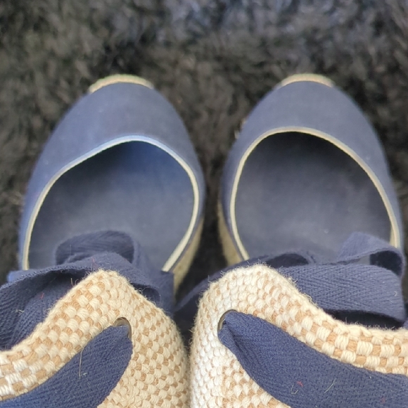 Elegant Blue Espadrille Wedges - Picture 6 of 7